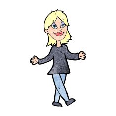 cartoon woman with no worries N49