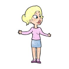 cartoon pretty woman explaining something N13