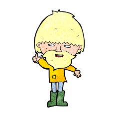 cartoon hippie man in wellington boots N13