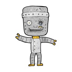 cartoon funny old robot N12