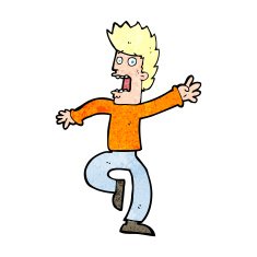 cartoon frightened man N139
