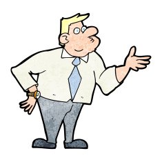 cartoon businessman asking question N12