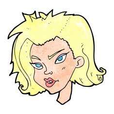 cartoon female face N188