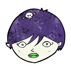cartoon vampire face N47