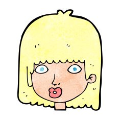 cartoon surprised woman N303