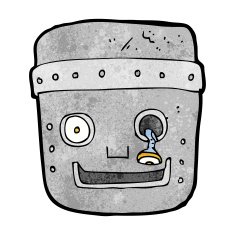 cartoon robot head N98
