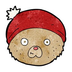 cartoon teddy bear face N18