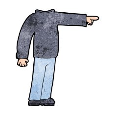 cartoon headless man pointing N12