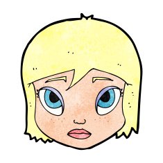 cartoon female face N190