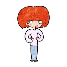 cartoon surprised woman N305