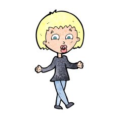 cartoon woman shrugging shoulders N622