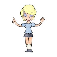 cartoon pretty girl with idea N38