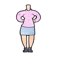 cartoon female body (add photos or mix and match cartoons) N303