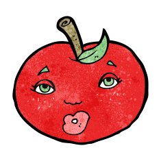 cartoon apple with face N23