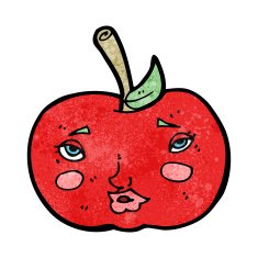 cartoon apple with face N24