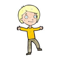 cartoon excited boy N193