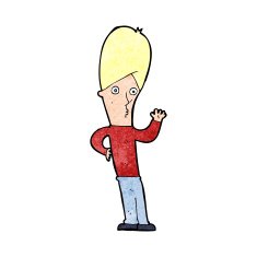 Cartoon Man Waving N47