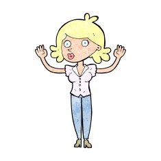 cartoon woman surrendering N13