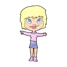 cartoon woman pointing N276