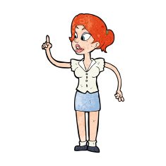 cartoon woman with great idea N30