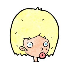 cartoon surprised female face N81