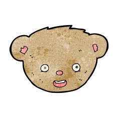 cartoon teddy bear face N19