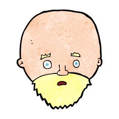 cartoon shocked man with beard N17