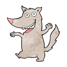cartoon happy wolf N27