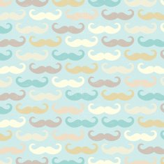 retro seamless pattern with mustache