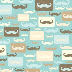 retro seamless pattern with mustache N4