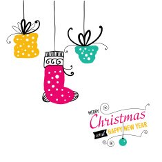 Post card with christmas doodles N5