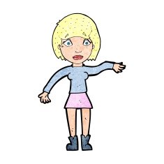 cartoon surprised woman N306