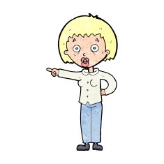 cartoon shocked woman N126