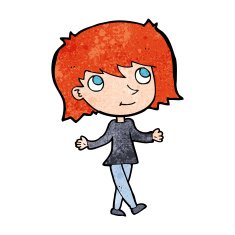 cartoon girl with no worries N9