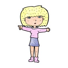 Cartoon Girl Pointing N40