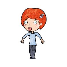 cartoon shocked woman N127