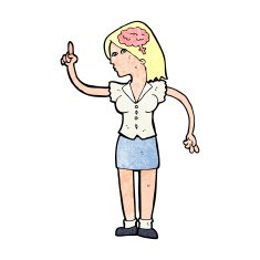 cartoon woman with clever idea N14