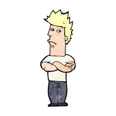 cartoon man sulking N14