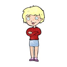 cartoon annoyed woman N249