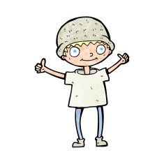 cartoon boy with positive attitude N28