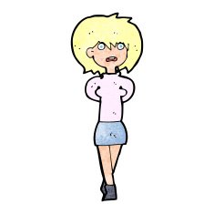 cartoon shocked woman N128