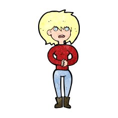 cartoon worried woman N101