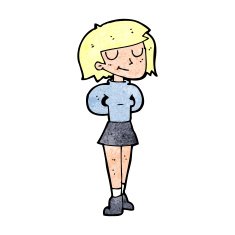 cartoon pleased woman N13