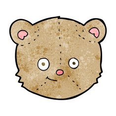 cartoon teddy bear head N17