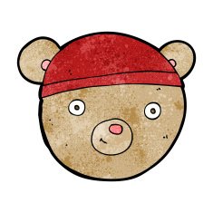 cartoon teddy bear head N19