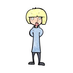 cartoon curious woman N79