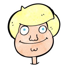 cartoon happy boy's face N25