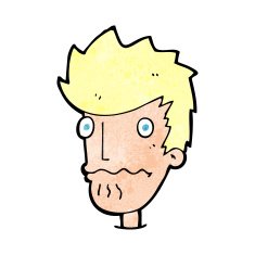 cartoon nervous man N204