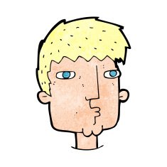 cartoon curious man N91