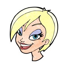 cartoon pretty female face N125